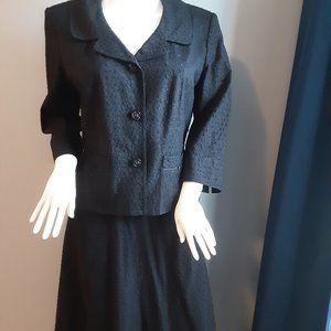 Black Two Piece Skirt Suit by JOSEPHINE CHAUS